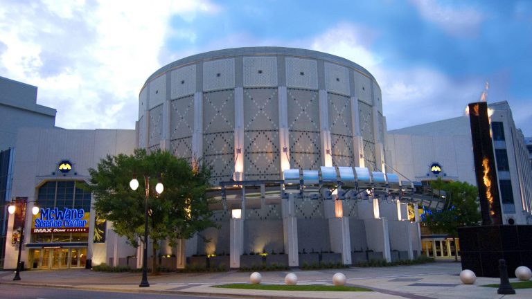 a large building with columns