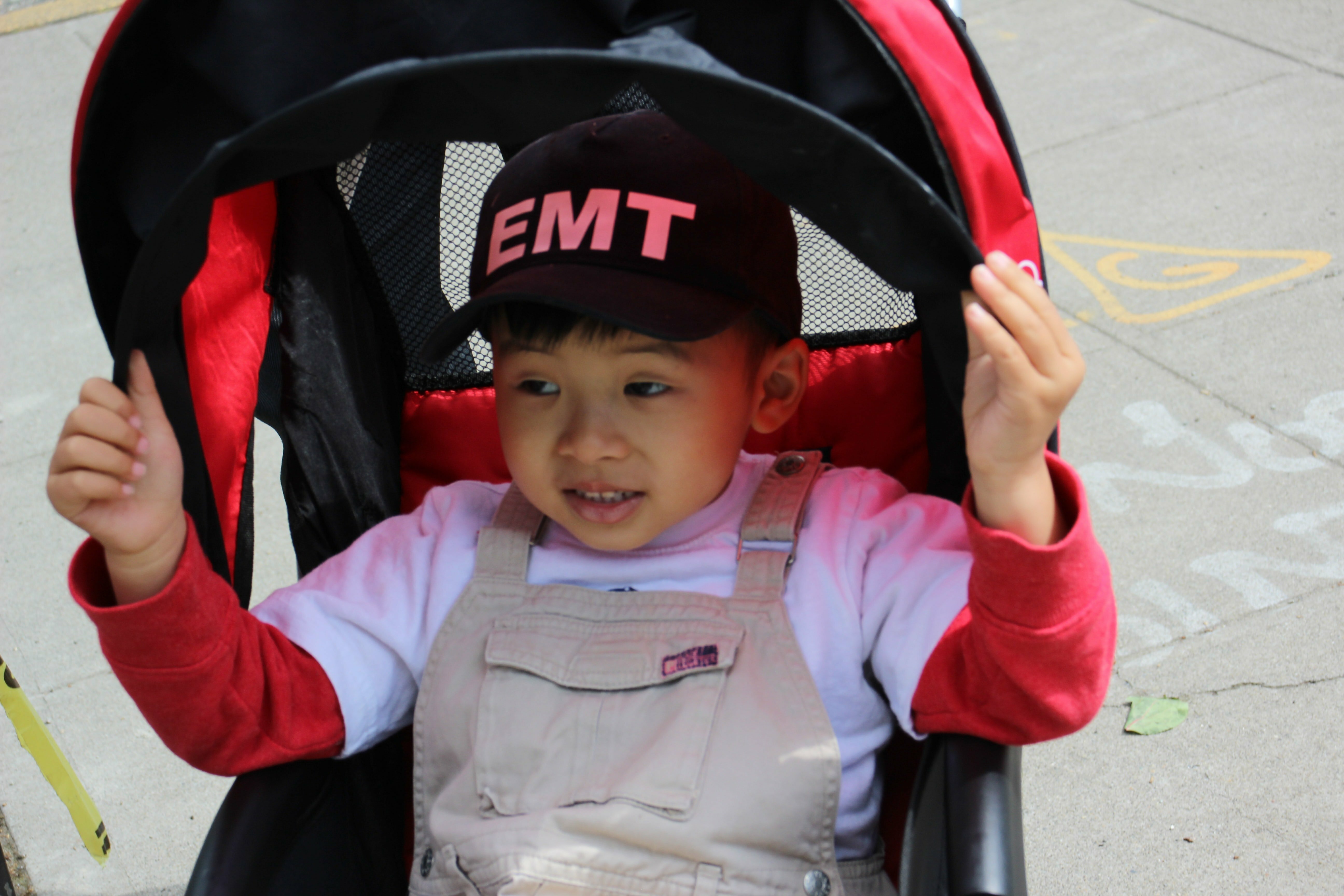 a child wearing a helmet