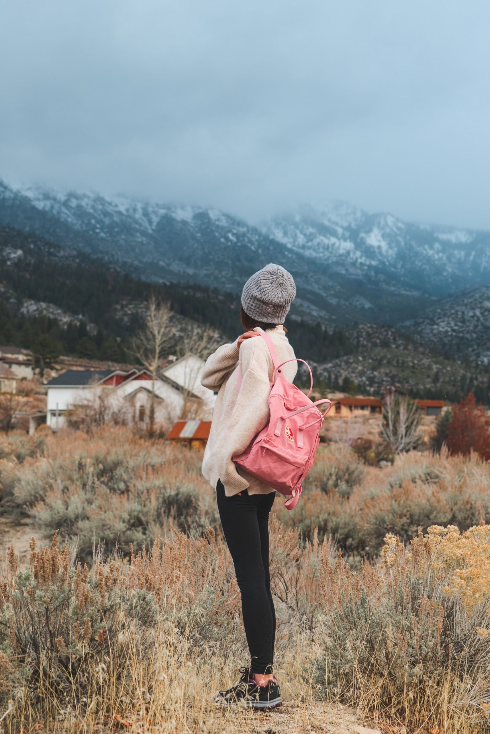 a person walking in a field