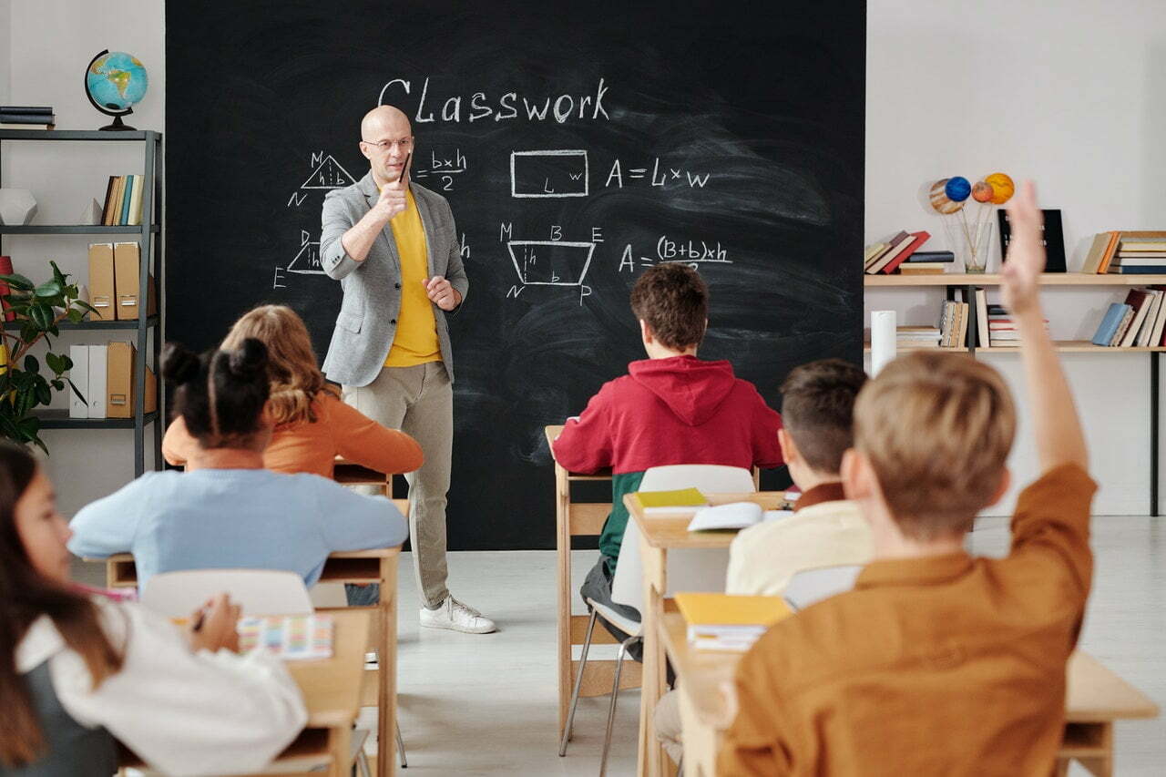 a teacher teaching a class