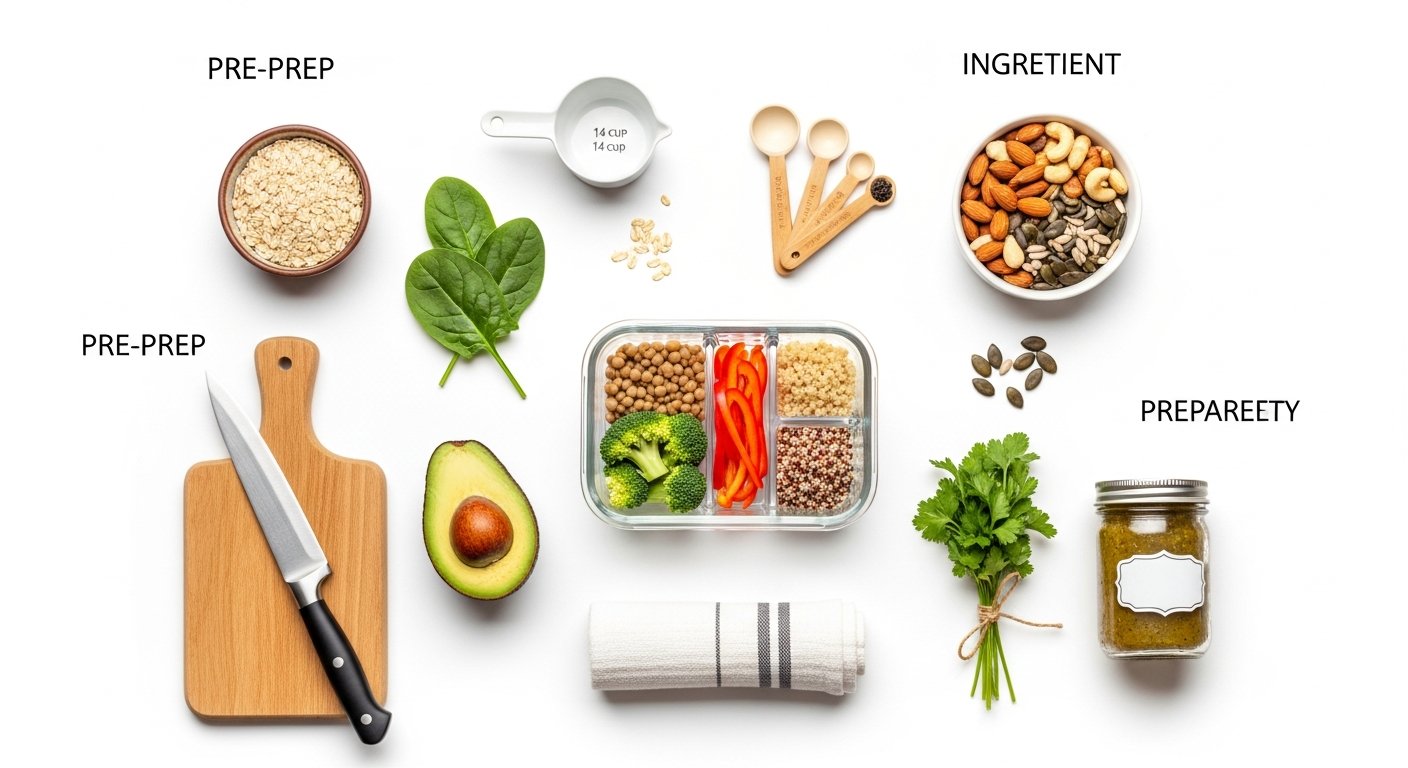 essential kitchen tools and pantry staples for your first preps — vegan meal prep for beginners